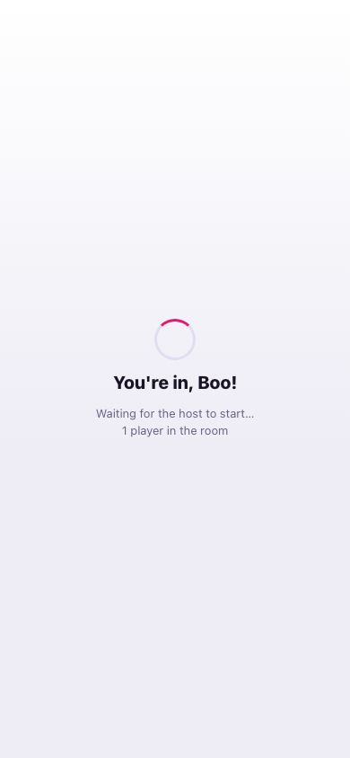 Player waiting screen after a reload and rejoin: You're in, still in the room, waiting for the host